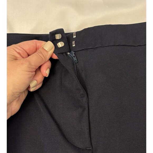 BODEN Bi-Stretch Straight Leg Navy Trousers Women 8R Pants Flat Front Ankle Twil - Picture 5 of 14